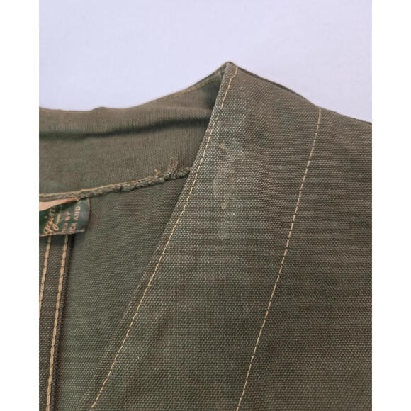 JC Higgins Sears Vintage 1940s Olive Green Canvas Hunting Vest Mens Medium M - Picture 5 of 9